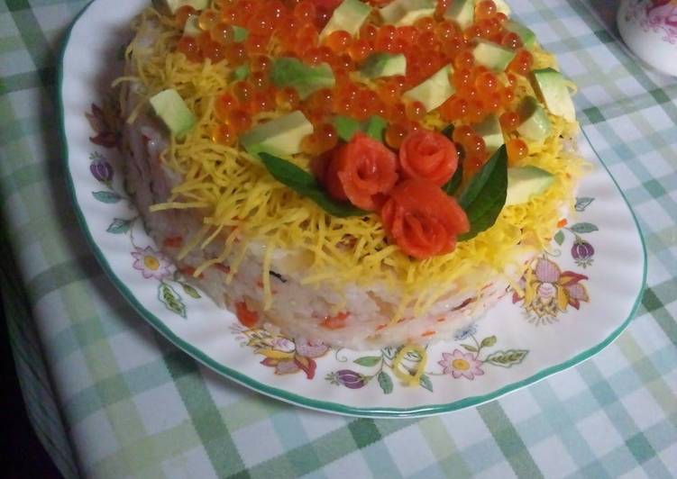 Easy Sushi Cake for Birthday Parties