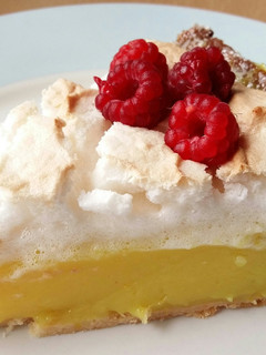 A picture of Vickys Lemon Meringue Pie GF DF EF SF NF Vegan.