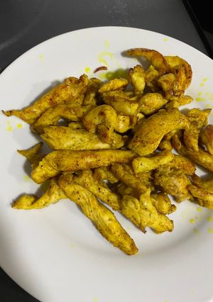 Una foto de Tiras de pollo marinadas estilo Marroquí