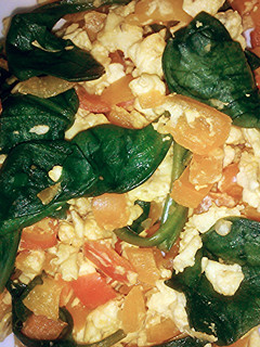 A picture of Spinach Pepper Eggs.