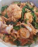 ห่อหมกผัดกุ้ง+ปลาหมึก