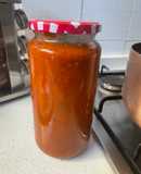 Salsa de tomate casera con callampas secas (ideal conserva)