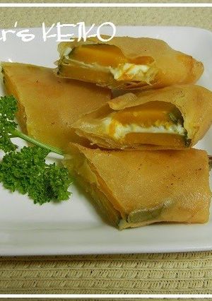 A picture of [Farmer's Recipe] Kabocha Spring Rolls with Cream Cheese.