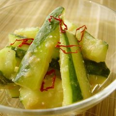 A picture of Cucumber Tossed with Ginger Miso in 5 Minutes.