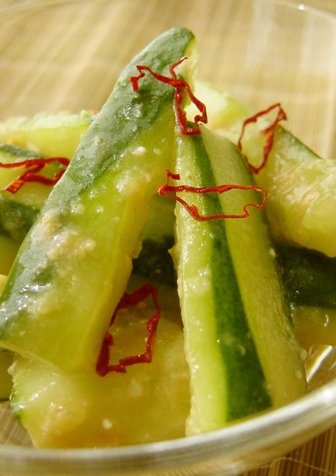 A picture of Cucumber Tossed with Ginger Miso in 5 Minutes.