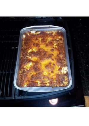 A picture of Cheesy Cornbread Casserole.