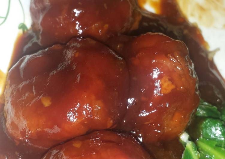 Easiest Way to Prepare Homemade Sticky Barbacue Meatballs
