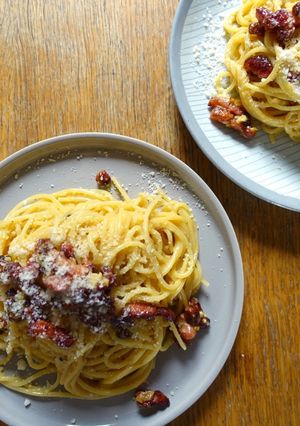 A picture of Traditional Cream Free Carbonara.