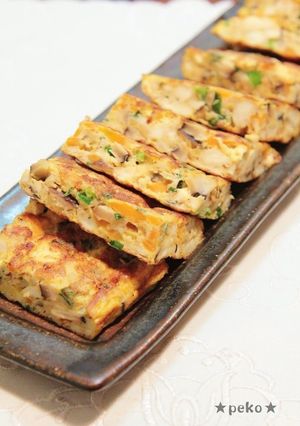 A picture of Nutritious Gisei Dofu in an Omelette Pan.