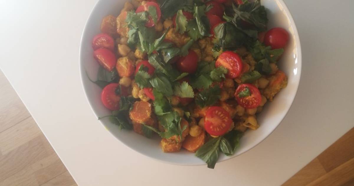 Ensalada tibia de garbanzos al curry Receta de Carmen Beviá Cookpad