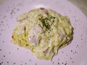 Gambar spageti carbonara creamy