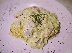 Foto resep Creamy Spagetti Carbonara (Tanpa Telur) / Spagetti Alfredo