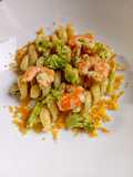 Fusilli con Broccoli, Gamberi e Bottarga