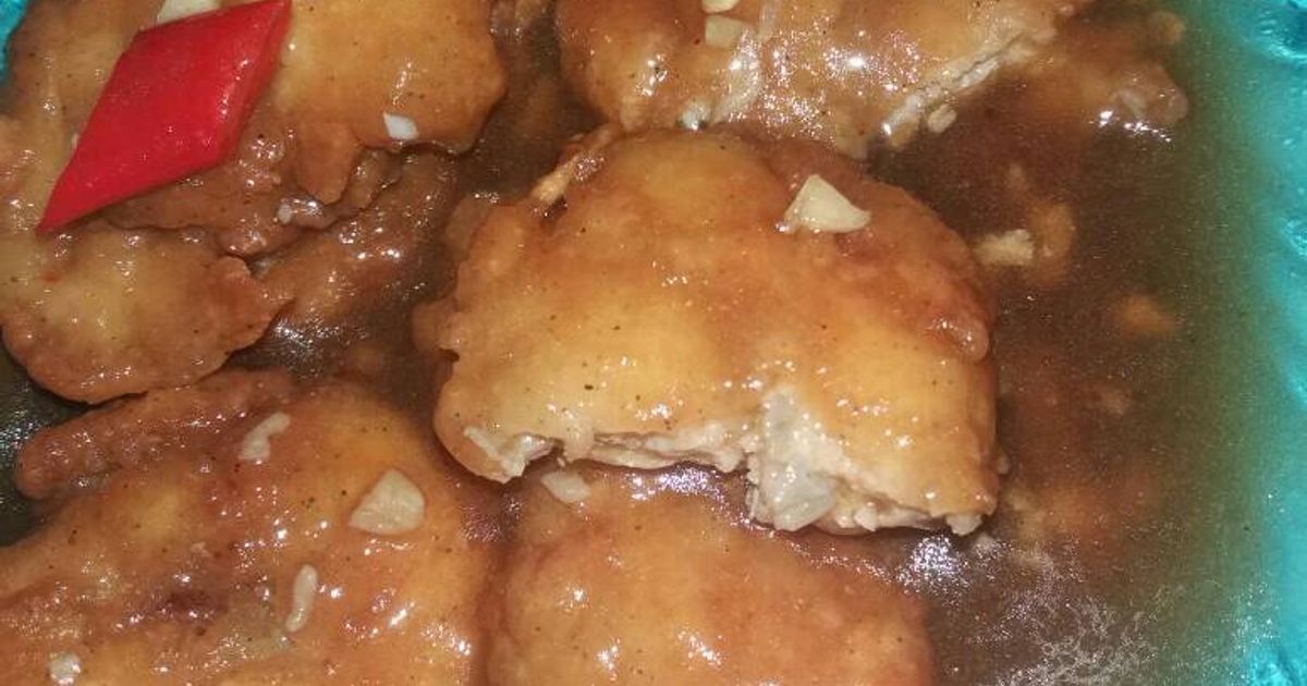 Menu buka puasa - ikan goreng tepung saus teriyaki