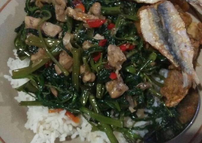 Cara Memasak Resep Tumis Kangkung Mix Tempe Saus Tiram