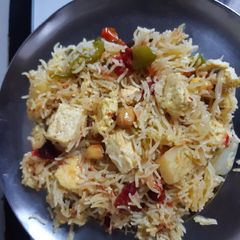 A picture of Paneer vegetable rice.