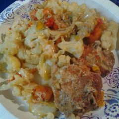 Buttered Curried pork and cauliflower A picture of Buttered Curried pork and cauliflower.