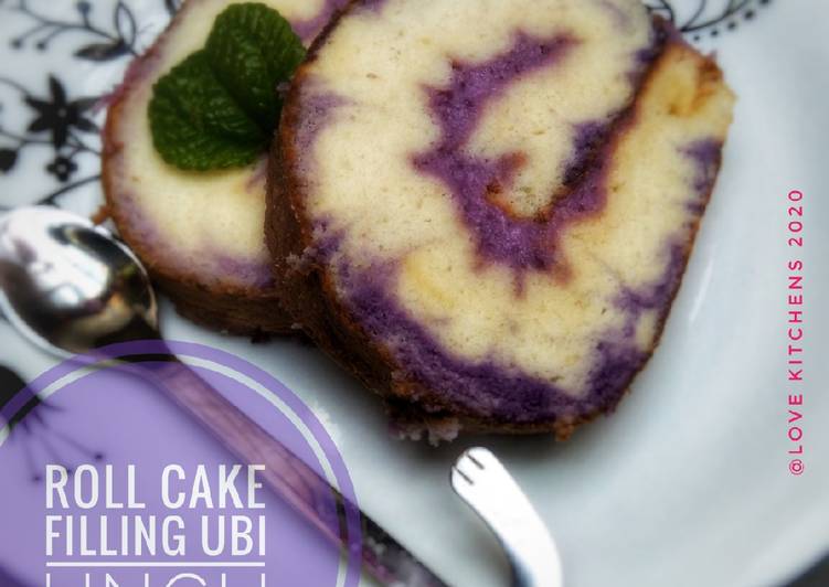 Roll cake filling ubi ungu