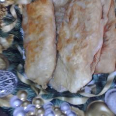 A picture of egg rolls mom style.