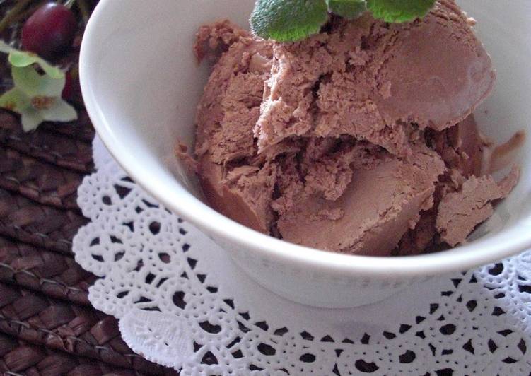 Egg-free and Simple Yet Rich Chocolate Ice Cream