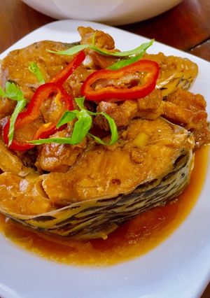 Hình của món Cá kho thịt-nước dừa tươi béo ngậy hao cơm.