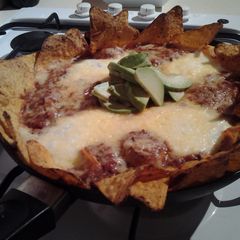 A picture of Mexican eggs nacho style.