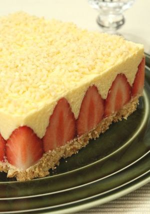 A picture of An Easy "le Fraisier" Style Cake with Lots of Strawberries.