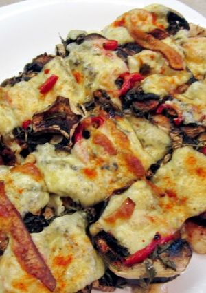 Sajtos-zöldséges csirkemell kocka recept fotója