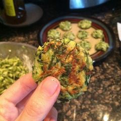A picture of Kolokithokeftedes (Greek zucchini balls).