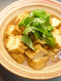 A picture of Simmered Atsuage with Sweet & Salty Ginger.