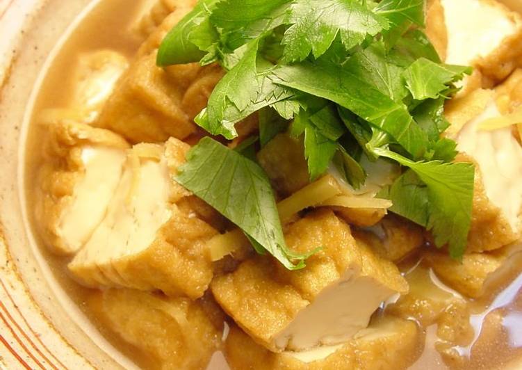 Recipe of Award-winning Simmered Atsuage with Sweet &amp; Salty Ginger