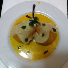 A picture of Ladybirds Saffron Pears with White Chocolate Cream ..
