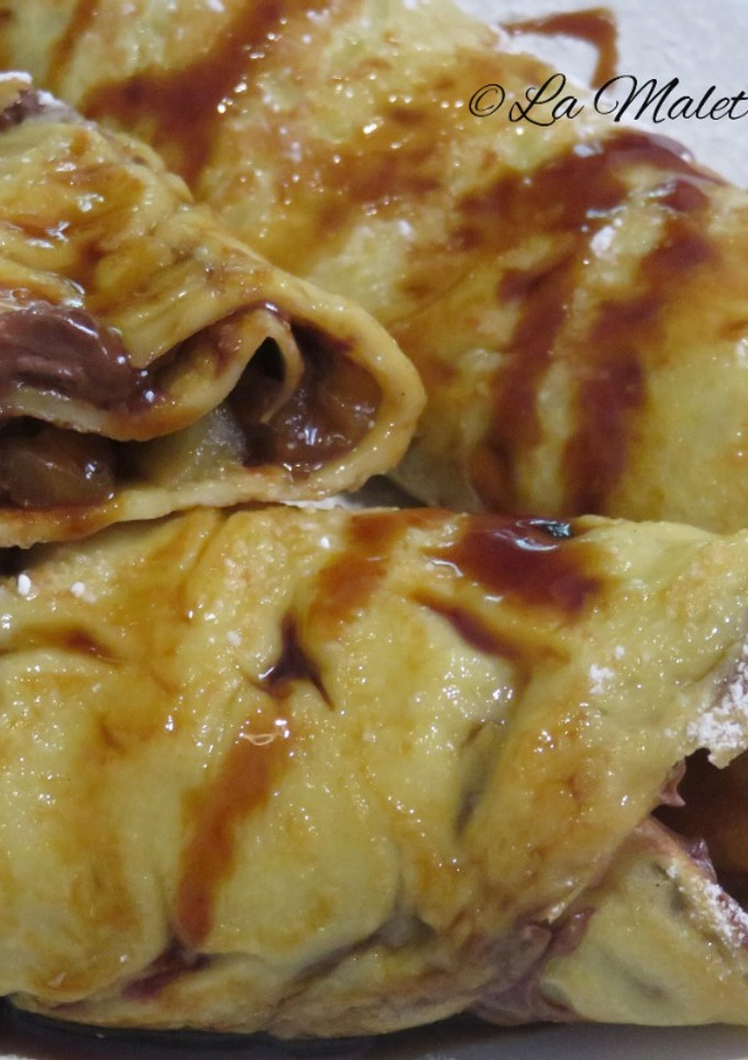 Una foto de Crepes de chocolate y manzana