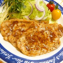 A picture of Sautéed Pork with Mirin and Mustard.