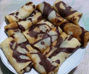 Masakan Populer Dadar Gulung mini vla coklat Enak Bergizi