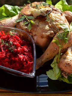 Sóágyon sült almás csirke recept fotója