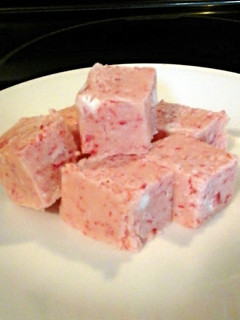 A picture of Tinklee's Candy Cane Fudge.