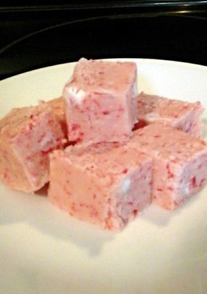 A picture of Tinklee's Candy Cane Fudge.
