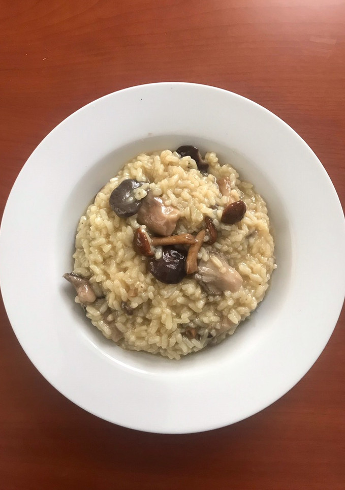 Una foto de Risotto con setas variadas, a mi manera
