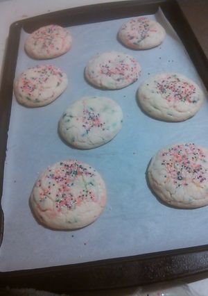A picture of Soft Baked Funfetti Sugar Cookies.