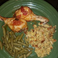 A picture of Becca's Easy Pressure Cooked Garlic Tomato Chicken.