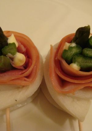 A picture of Chikuwa Flower Rollups.