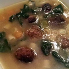 A picture of Italian Wedding Soup.