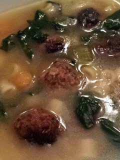 A picture of Italian Wedding Soup.