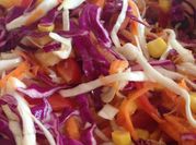 A picture of purple cabbage coleslaw