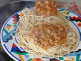 Pasta con salsa de carne