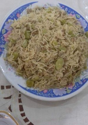 صورة لوصفة رز بفول اخضر