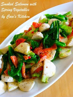 A picture of Marinated Spring Cabbage and Smoked Salmon.