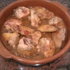 A picture of My mom's chicken&beer.