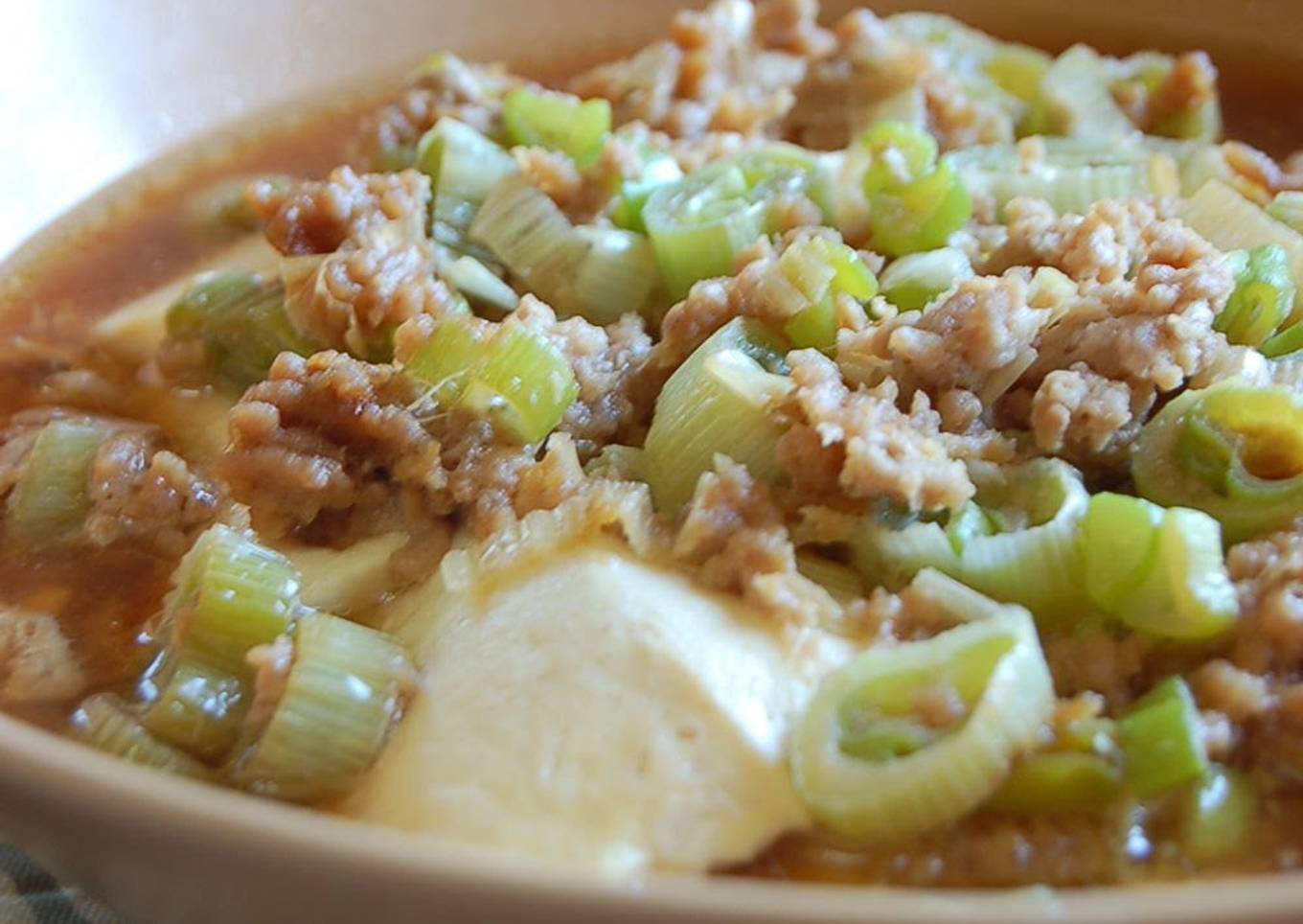 Microwave-Steamed Ground Beef and Tofu